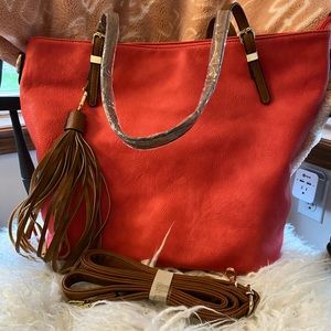 Brand New Vegan Leather Hot Pink Tote